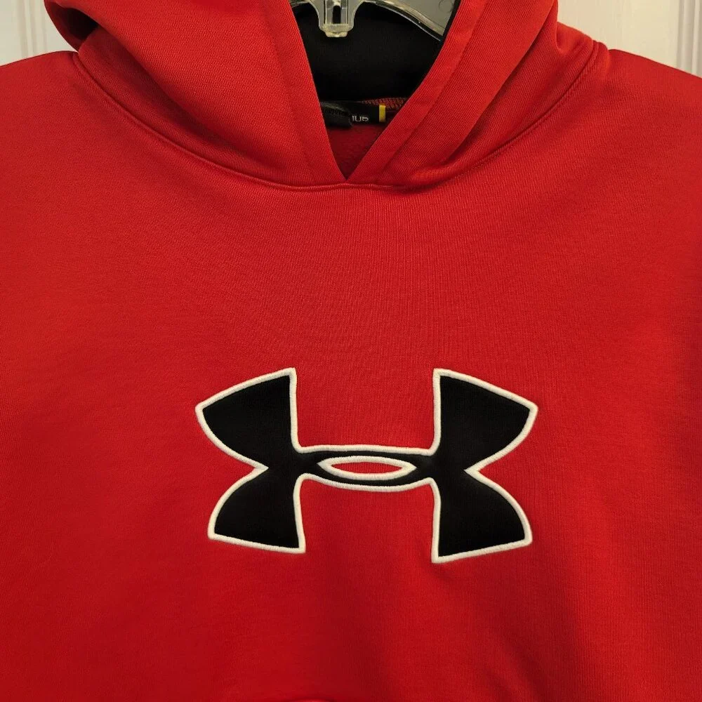 Kids Under Armour Red Hoodie Size Large - Picture 4 of 9